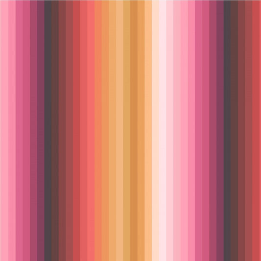 Rainbows Rainbow Ochre/Multi Stripes A0446 Digitally Printed Cotton Woven Fabric