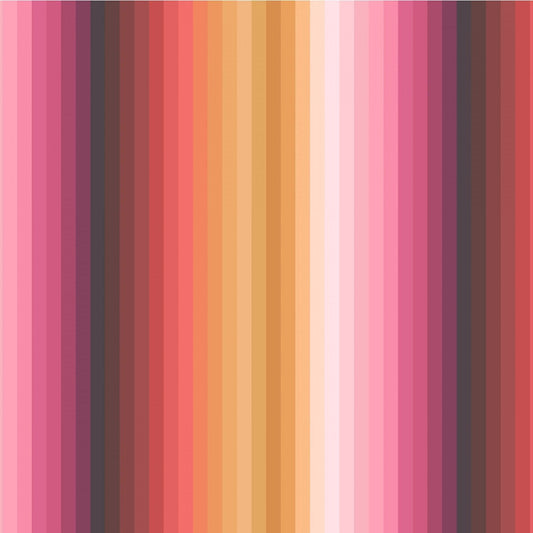 Rainbows Rainbow Ochre/Multi Stripes A0446 Digitally Printed Cotton Woven Fabric