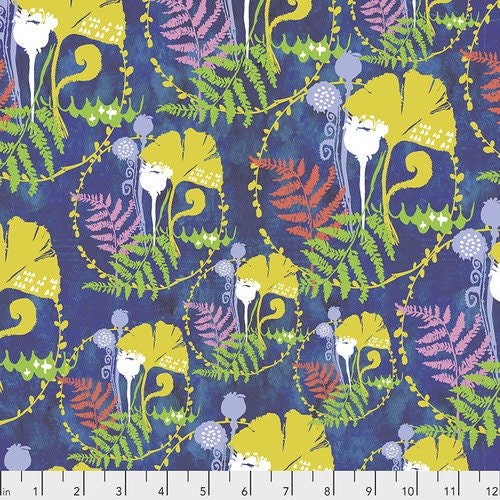 Spirit of the Garden by Kelli May Krenz Secret Garden Fern Blooms PWKK009.BLOOM Cotton Woven Fabric