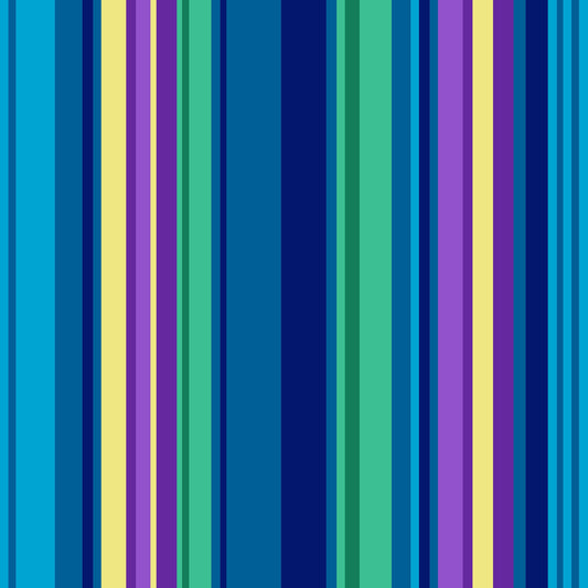 All Lined Up by Judy Gauthier Blue/Green Wide Stripe 5379-76 Digitally Printed Cotton Woven Fabric