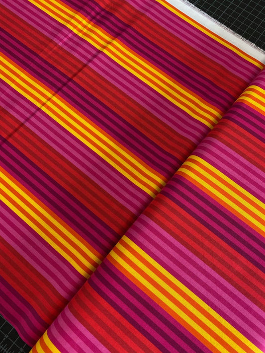 All Lined Up by Judy Gauthier Red/Yellow Narrow Stripe 5380-84 Digitally Printed Cotton Woven Fabric