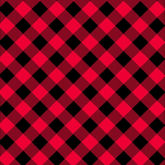 Priscilla's Pretty Plaids by Priscilla Blain Red/Black Bias Buffalo Check 9300-89 Cotton Woven Fabric