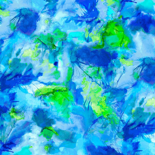 Living Coastal by Kim Green Batik Texture Blue/Violet LIVC4273-BV Digitally Printed Cotton Woven Fabric