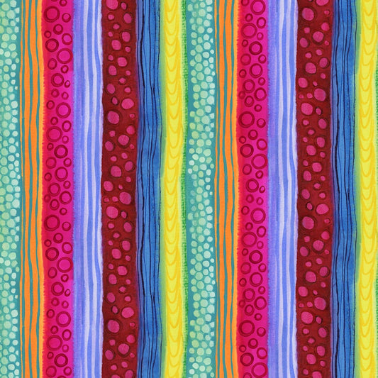 Living Coastal by Kim Green Stripe LIVC4274-MU Digitally Printed Cotton Woven Fabric