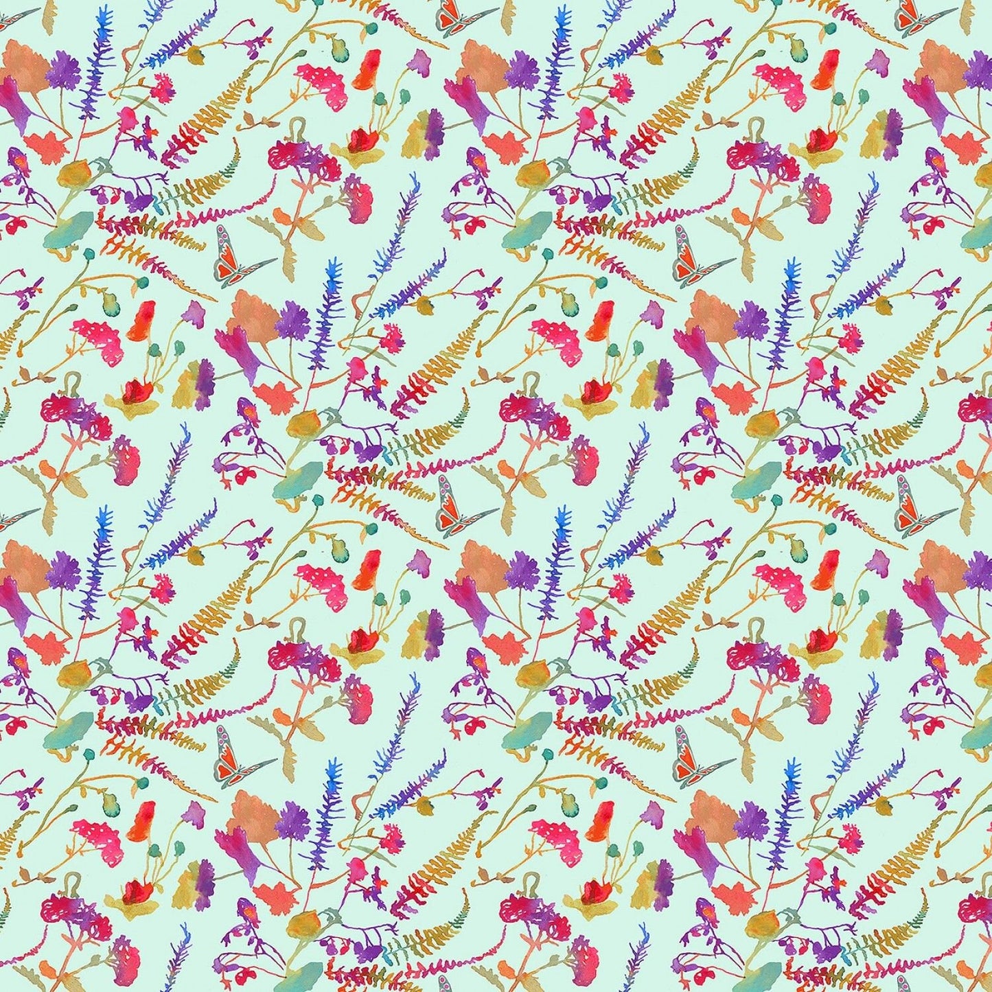 Fox Wood by Betsy Olmstead Garden Aqua 51921-7 Cotton Woven Fabric