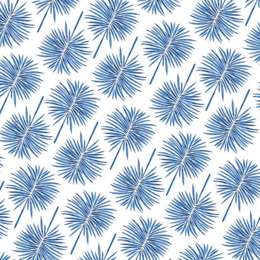 Moroccan Nights by Cat Coquillette Fan Palms Blue 86190207-1 Digitally Printed Cotton Woven Fabric