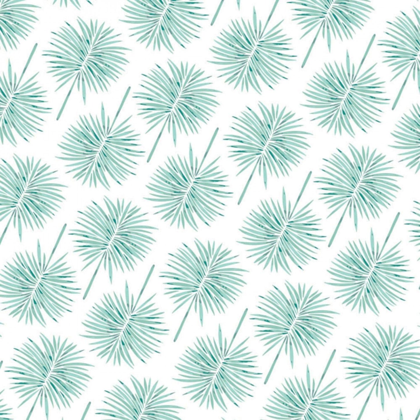 Moroccan Nights by Cat Coquillette Fan Palms Aqua 86190207-3 Digitally Printed Cotton Woven Fabric
