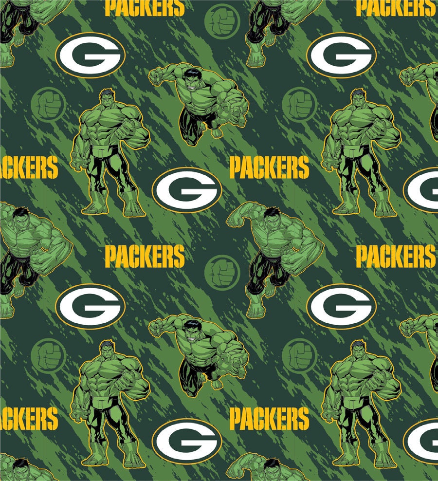 Licensed NFL Marvel Mash Up 70396-D Packers/Hulk Cotton Woven Fabric