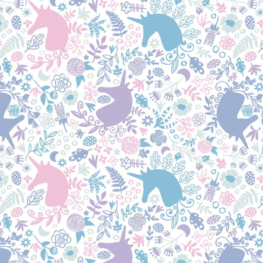 Enchantment by Brooke Glaser Unicorn Magic White 77190102-1 Cotton Woven Fabric