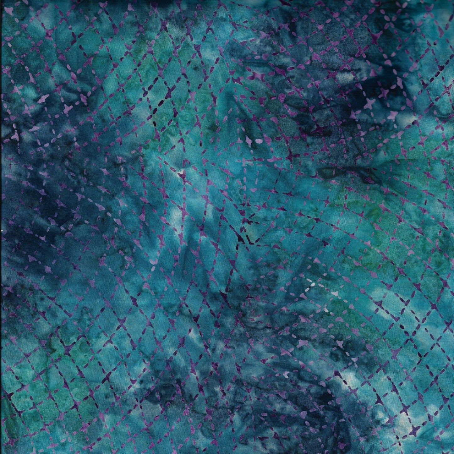 Murano Batiks 1180-77 Blue Stitch Pattern Cotton Woven Fabric