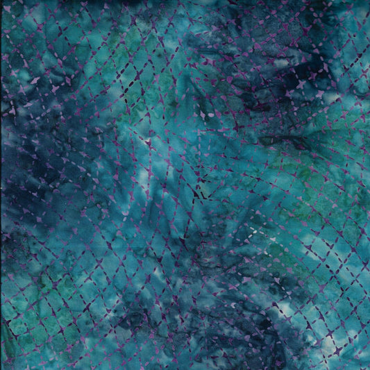 Murano Batiks 1180-77 Blue Stitch Pattern Cotton Woven Fabric