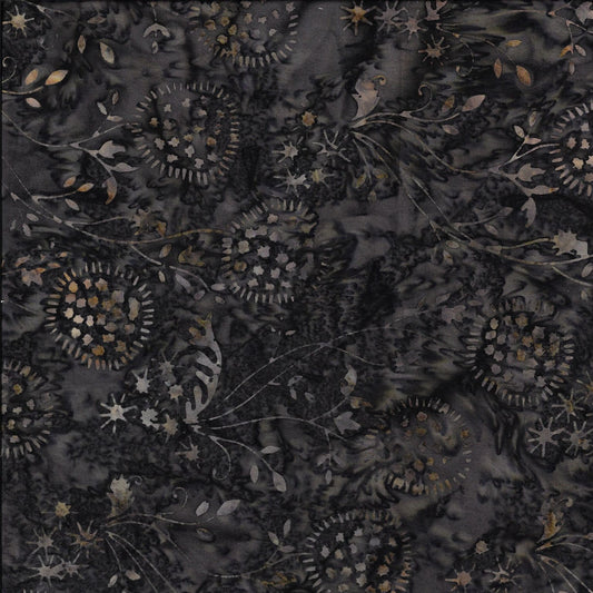 Murano Batiks 1182-39 Brown Stemmed Floral Cotton Woven Fabric