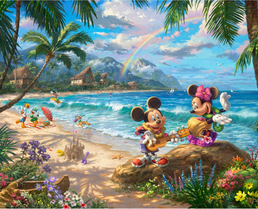 Disney Dreams Collection by Thomas Kinkade Studios 2 DS-2049-9C-1 In Hawaii Digitally Printed Cotton Woven Panel