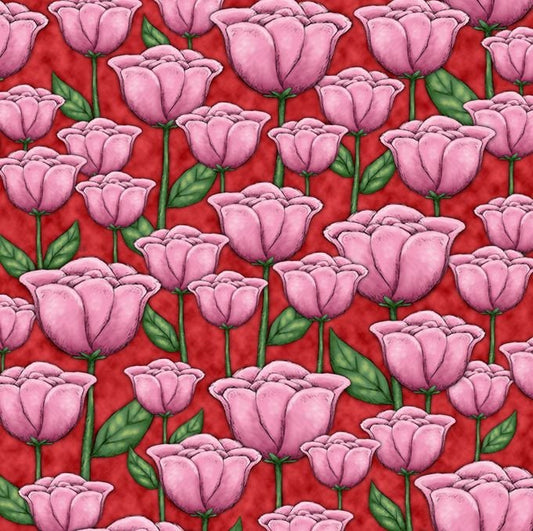 Truly Gorjuss for Santoro Tulips Red 27799R Cotton Woven Fabric