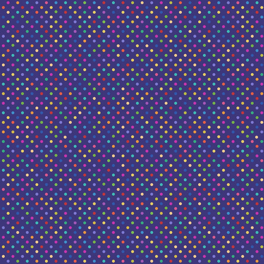 Rainbows Bright Rainbow Dots A440-2 Cotton Woven Fabric