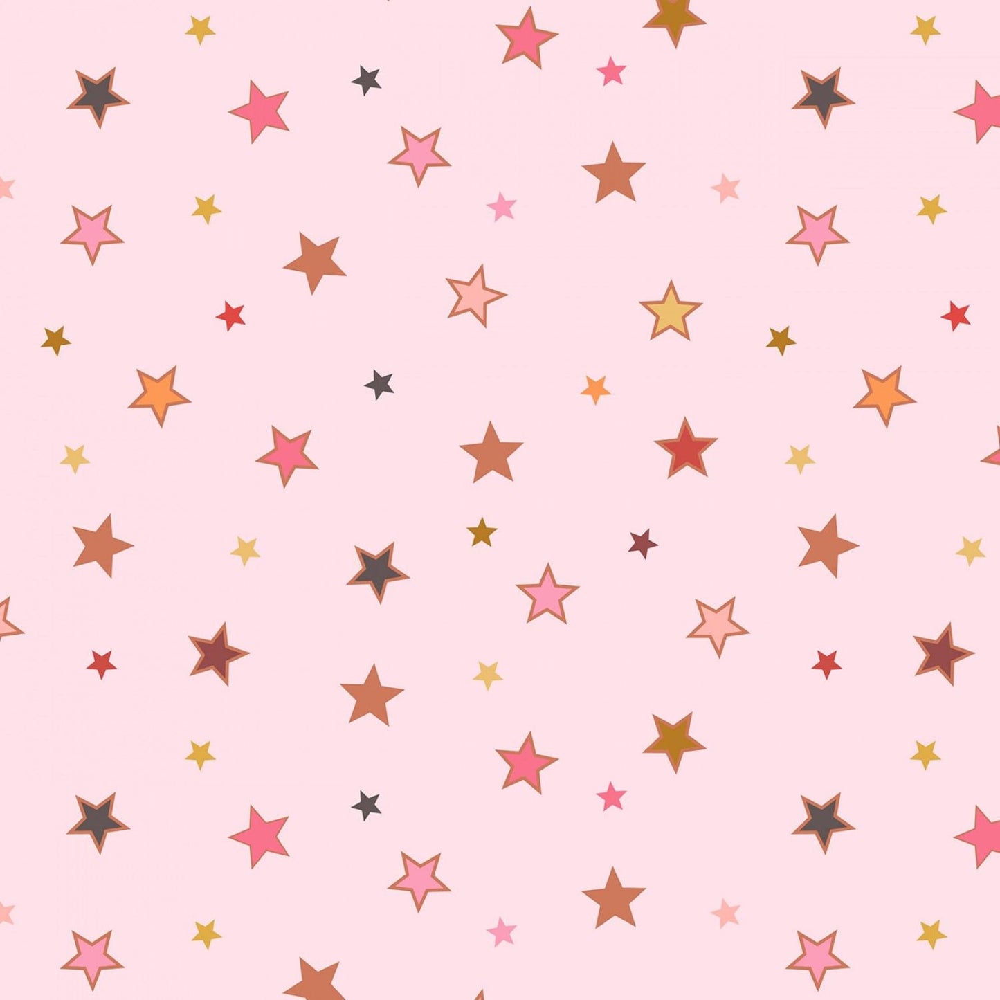 Rainbows Calming Stars with Rose Gold Metallic A442.1 Cotton Woven Fabric