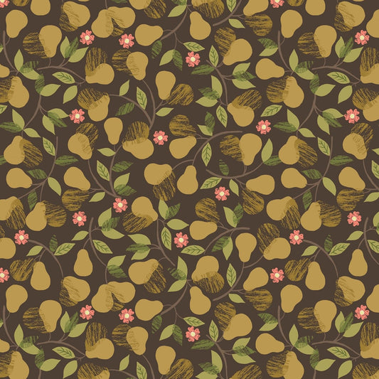 The Orchard Pears on Dark A498.3 Cotton Woven Fabric