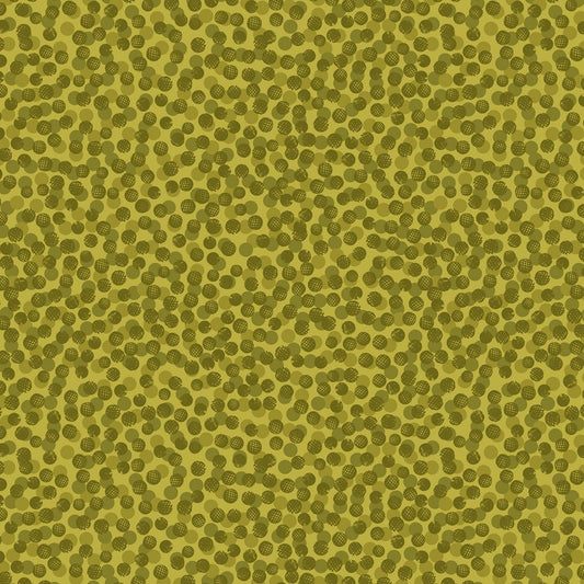 The Orchard Green Abstract Berries A496.2 Cotton Woven Fabric