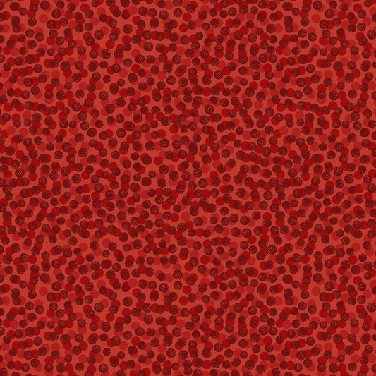 The Orchard Red Abstract Berries A496.3 Cotton Woven Fabric