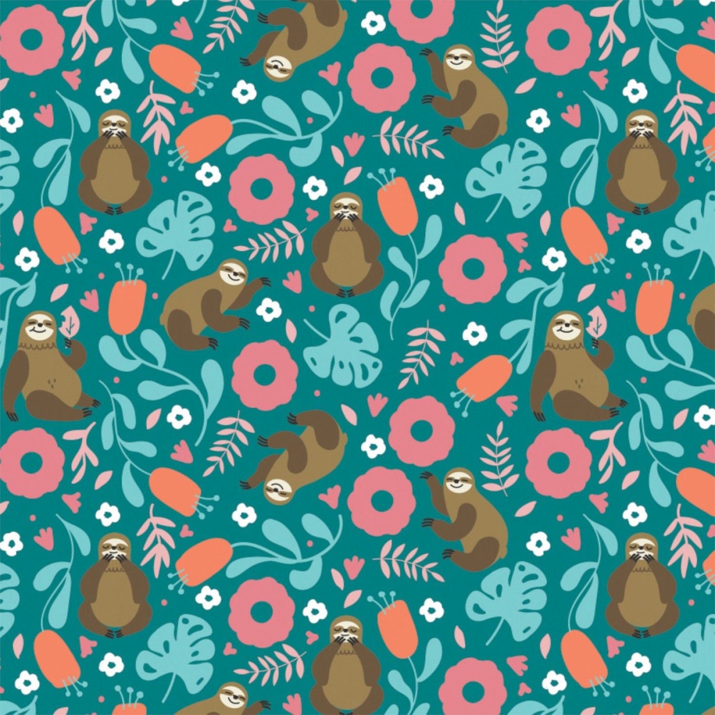 Born to be Mild Live Slow Teal 21191803-2 Cotton Woven Fabric