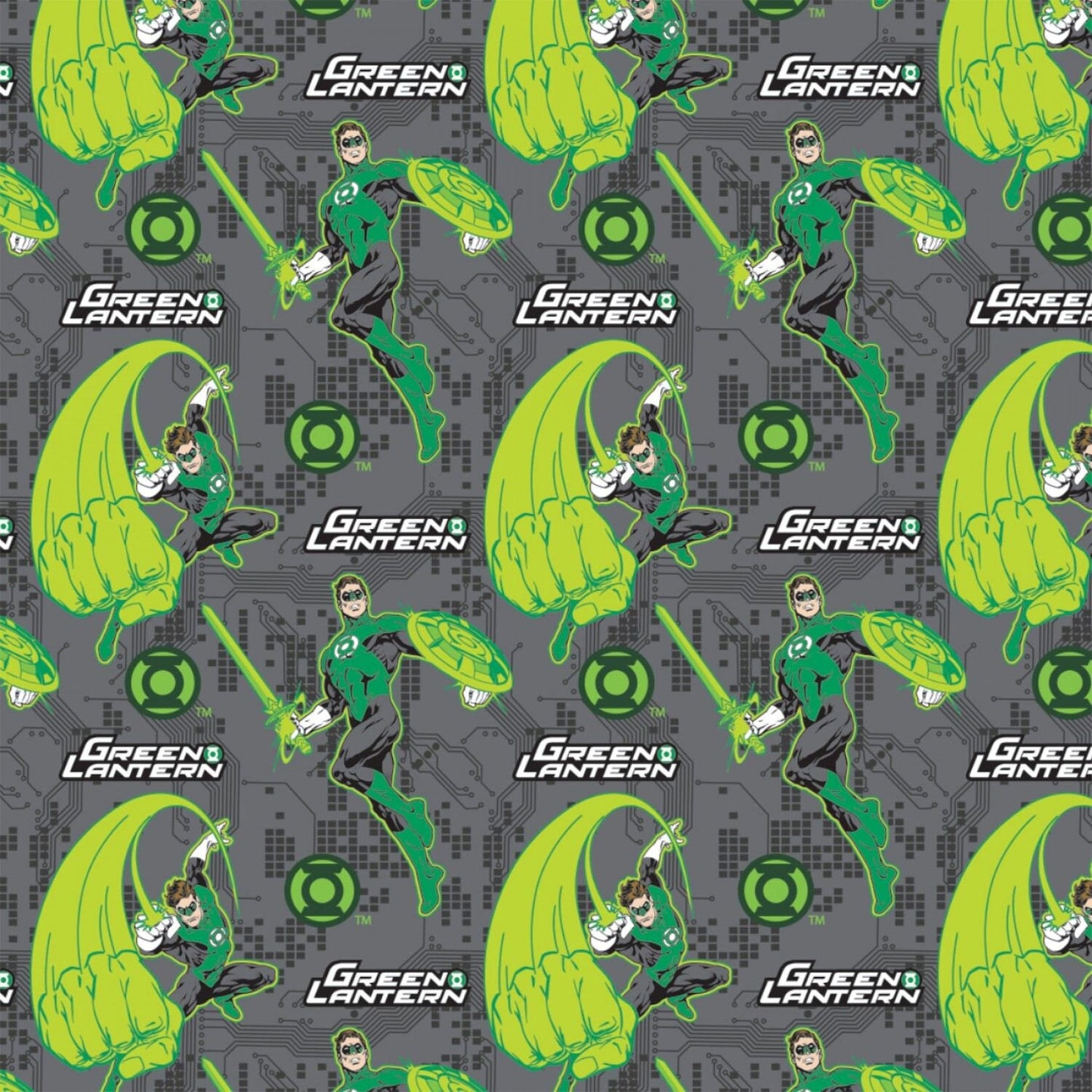 Licensed Green Lantern Fear Nothing Gray 23400816-2 Cotton Woven Fabric