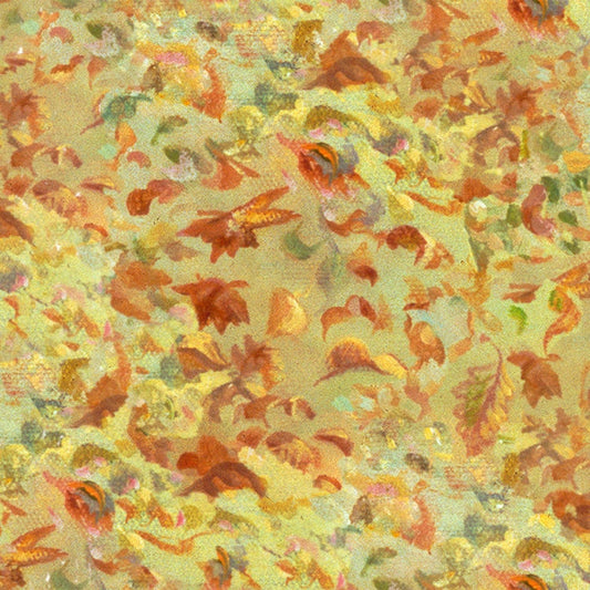 Spirit of Flight by Josephine Wall Leaves Gold 16487-GLD Digitally Printed Cotton Woven Fabric