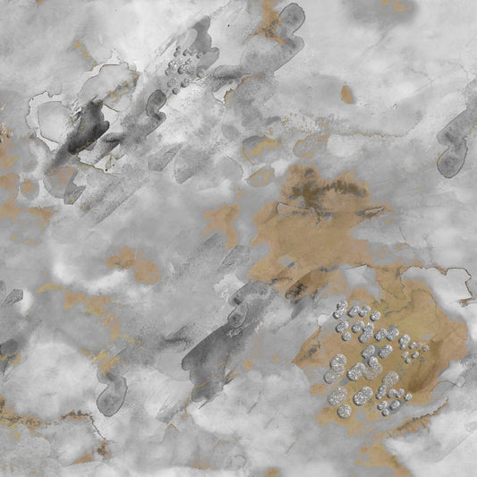 Metallic Fusion Neutral Granite w/ Metallic 16557-MLT Cotton Woven Fabric