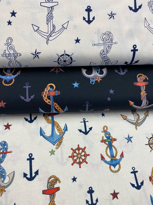 Nicole's Prints Tea/Multi Anchored 8835a Cotton Woven Fabric