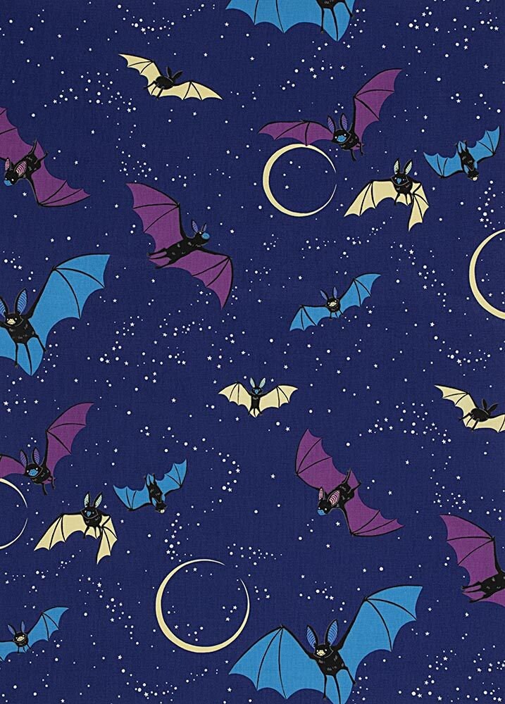 Haunted House Purple Bellatrix The Bat 8267c Cotton Woven Fabric
