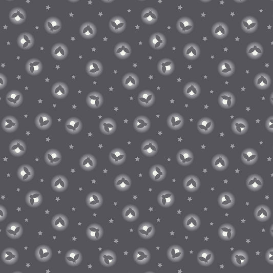 Nighttime in Bluebell Wood Fireflies Midnight A475.3 Glow in the Dark Cotton Woven Fabric