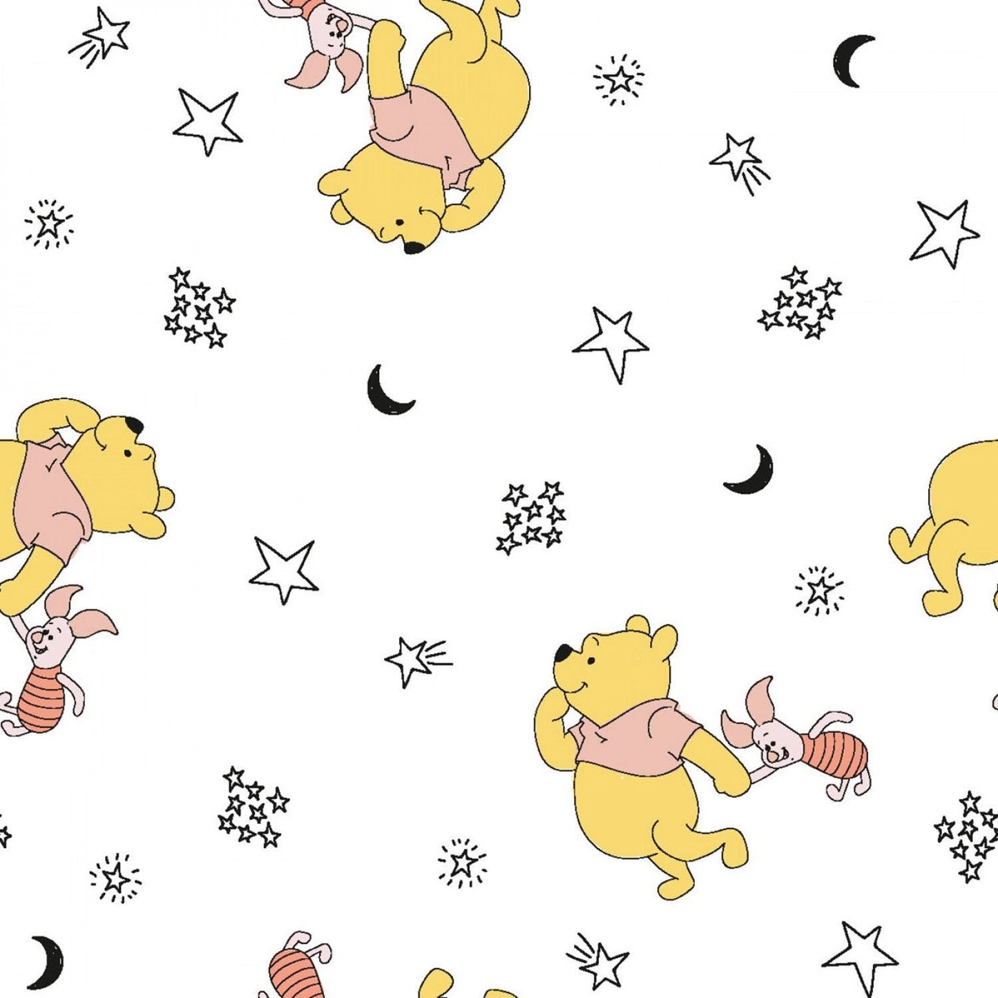 Licensed Disney Pooh & Piglet Stars 73284G550715 Cotton Woven Fabric
