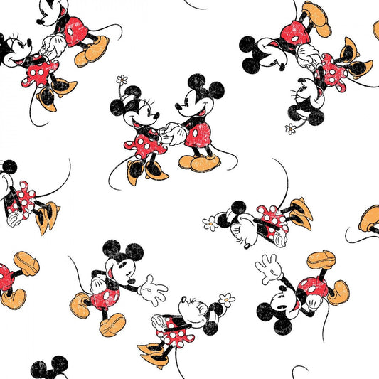 Licensed Disney Mickey Vintage Scattered 72802G550715 Cotton Woven Fabric