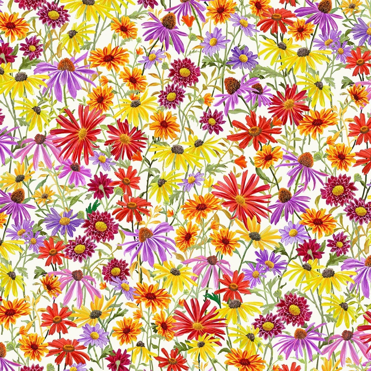 Song Birds by Abraham Hunter Flower SONB4322-MU Digitally Printed Cotton Woven Fabric