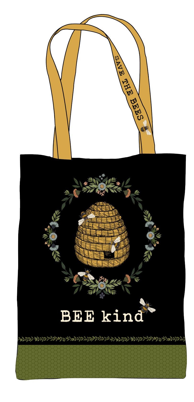 Bee Kind by Jade Mosinski 24" Panel Tote Bag (finished bag size is 18" x 17") C23749-99 Canvas Fabric
