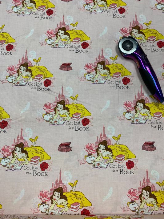 Beauty and the Beast Get Lost in a Book Cotton Woven fabric