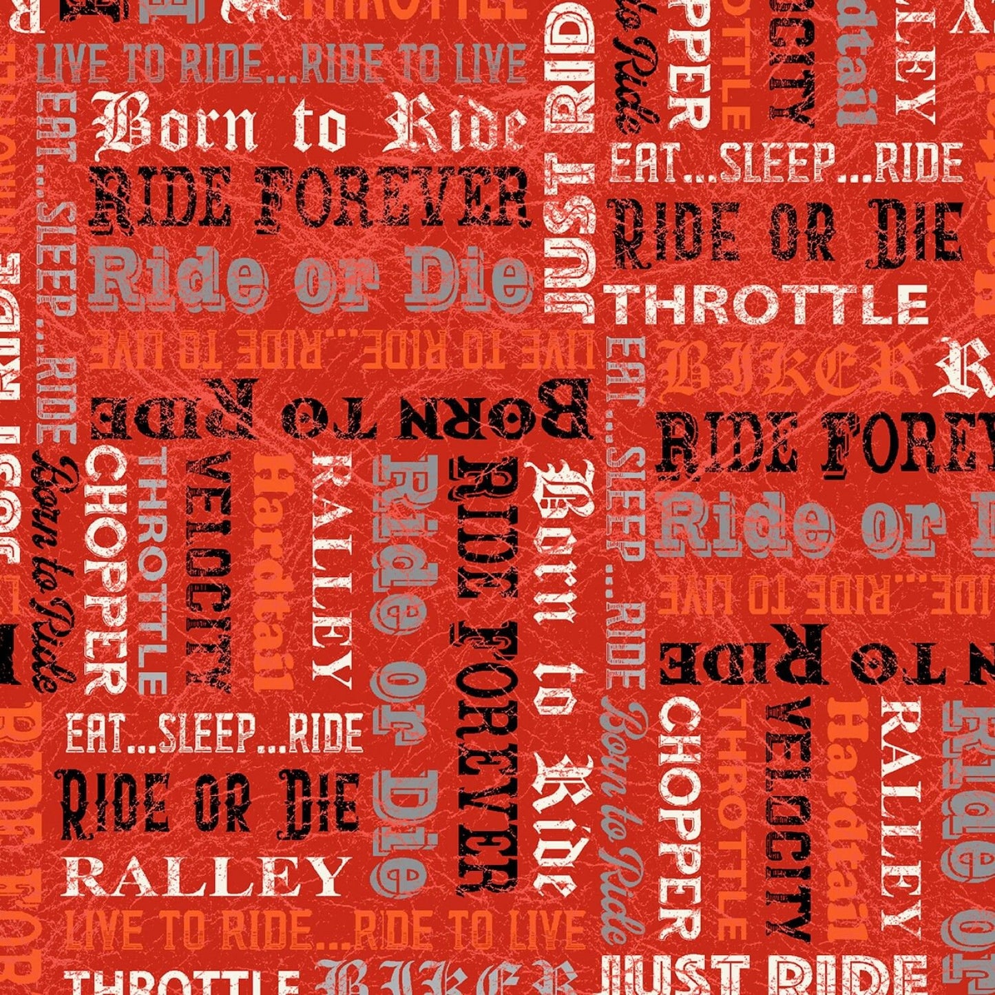 Born to Ride by Whistler Studios Words Red 52243-5 Cotton Woven Fabric