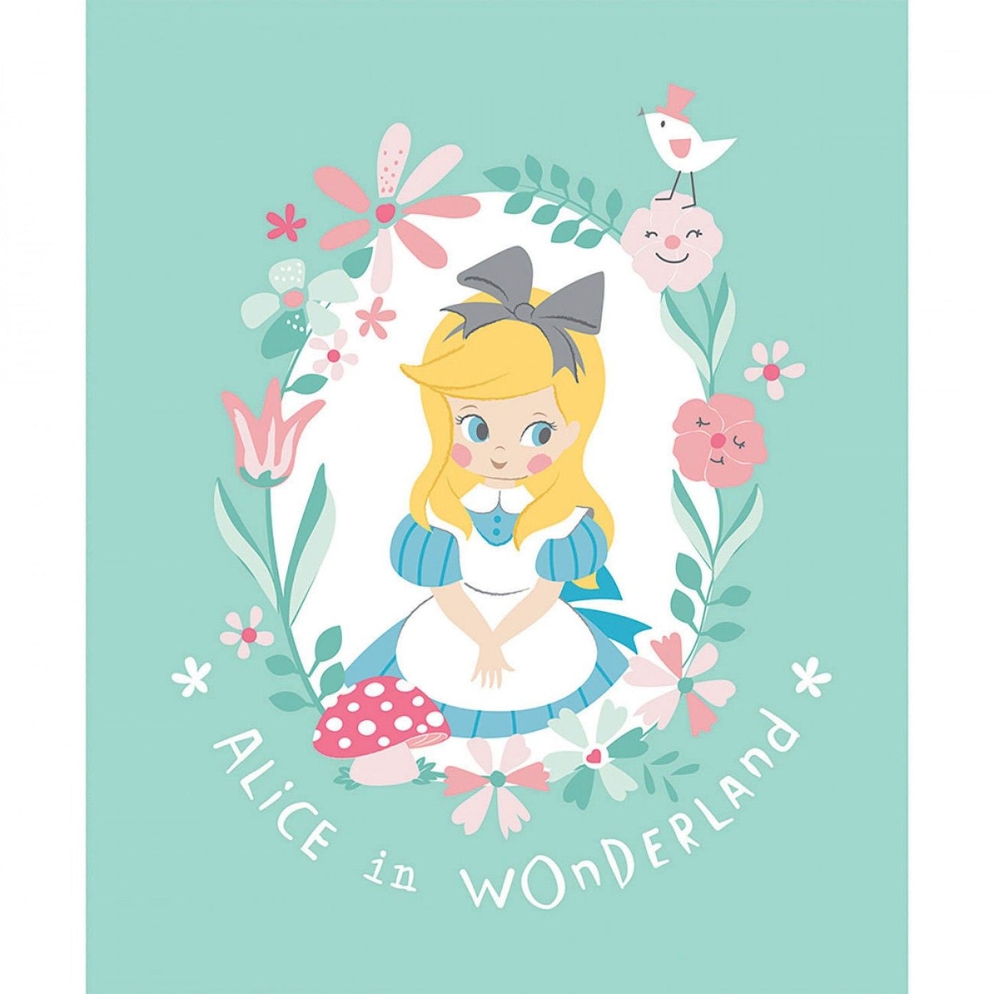 Licensed Alice in Wonderland 2 36" Panel 85020206P-1 Cotton Woven Panel