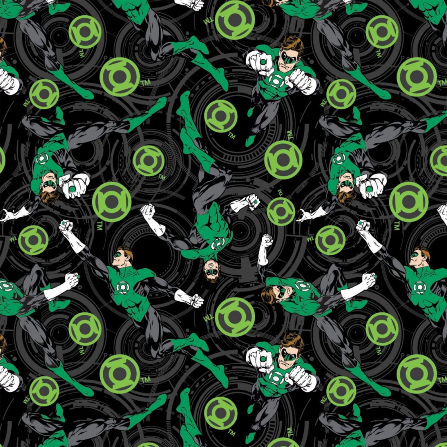 Licensed Green Lantern Core Energy Black 23400817-2 Cotton Woven Fabric