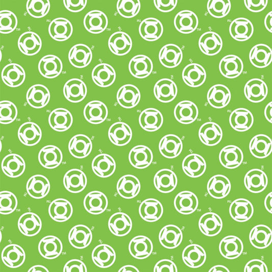Licensed Green Lantern Logo Toss, Light Green 23400818R-1 Cotton Woven Fabric