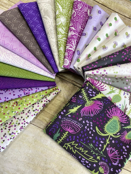 Thistle Patch by Teresa Magnuson Flower Heads Khaki Y3066-11 Cotton Woven Fabric
