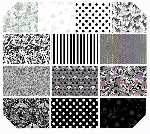 Tula Pink Linework Hexagon Bundle of 42 pieces FB6HXTP.LINEWORK Cotton Woven