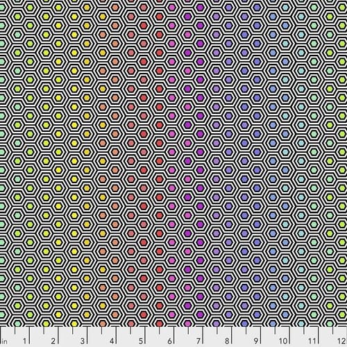 Tula Pink True Colors Hexy Rainbow Ink (HTF/OOP) PWTP151.INK Cotton Woven Fabric