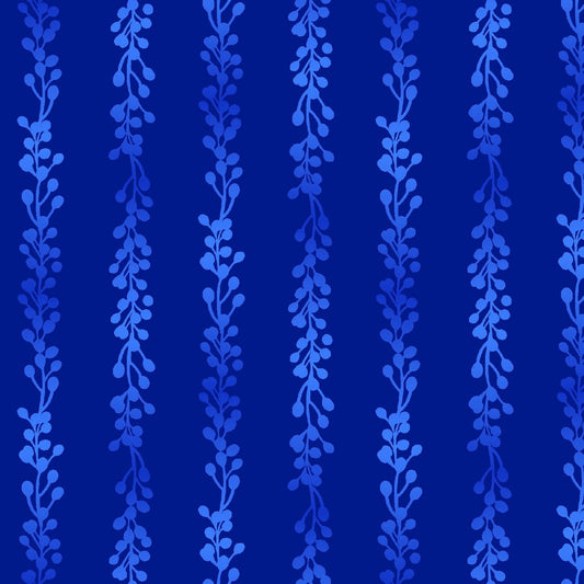 Tropical Gardens by Katya Rozz Stem Buds Blue TROG4304-B Cotton Woven Fabric