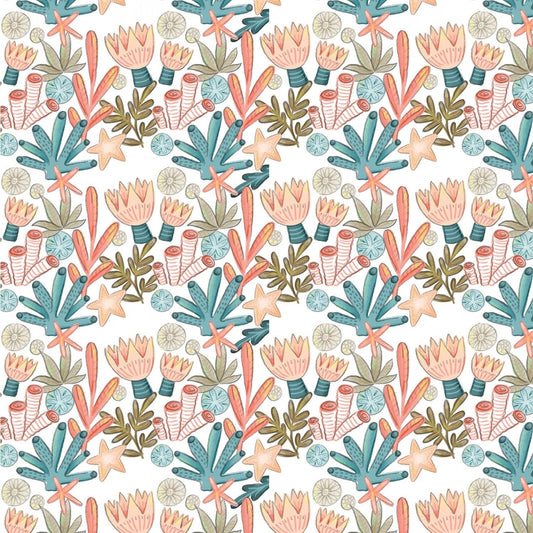 Under The Sea Sea Coral 2682C-03 Cotton Woven Fabric
