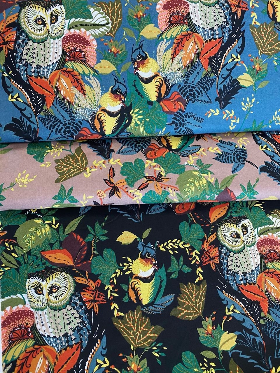 Fall Harvest Harvest Owl Mushroom 8821A Cotton Woven Fabric