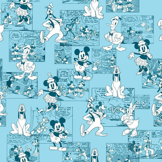 Licensed Disney Mickey & Friends Sensational 6 Comic Strip 72916A620715 Cotton Woven Fabric