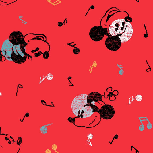 Licensed Disney Mickey Vintage Mouse Music 72804D650715 Cotton Woven Fabric