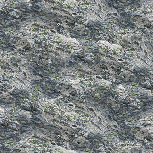 Forest Friends by Abraham Hunter Bark Grey Texture FORF4326-SS Digitally Printed Cotton Woven Fabric