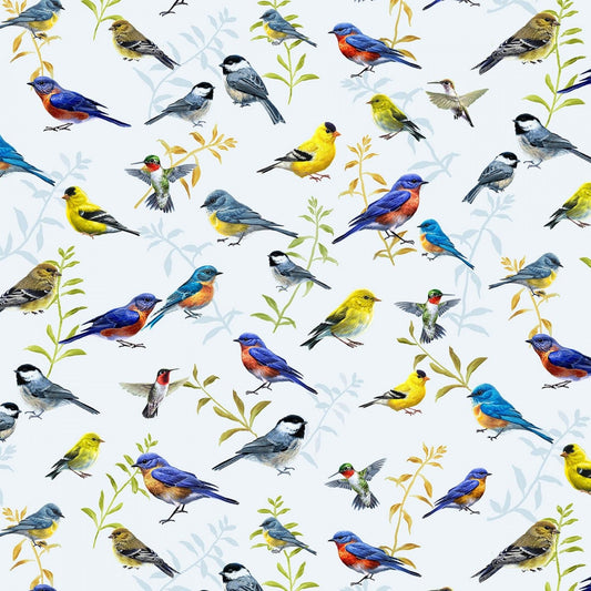 Song Birds by Abraham Hunter Birds SONB4329-MU Digitally Printed Cotton Woven Fabric