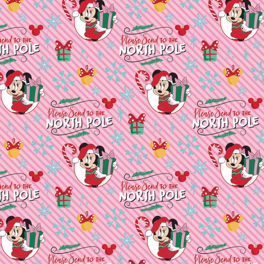 Licensed Character Winter Holiday Minnie Mouse Christmas North Pole 85270903-1 Cotton Woven Fabric